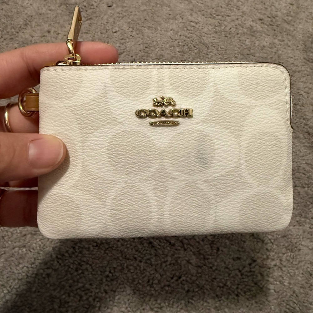 Coach Ivory Signature Wristlet